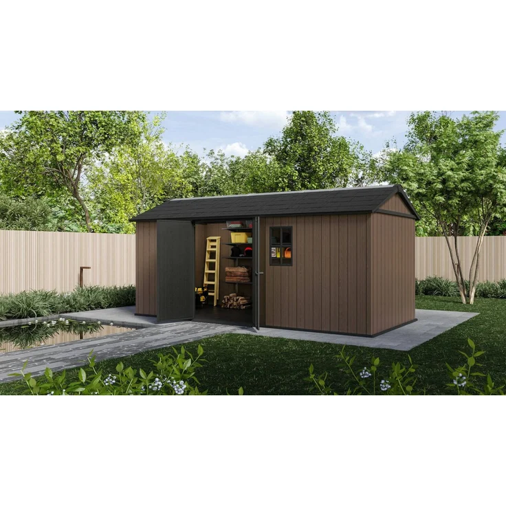Dmora Gartenhaus Kincardine, Gartenhütte, Gartenhaus, Werkzeugschuppen, 230x539 h246 cm, Braun – Bild 4