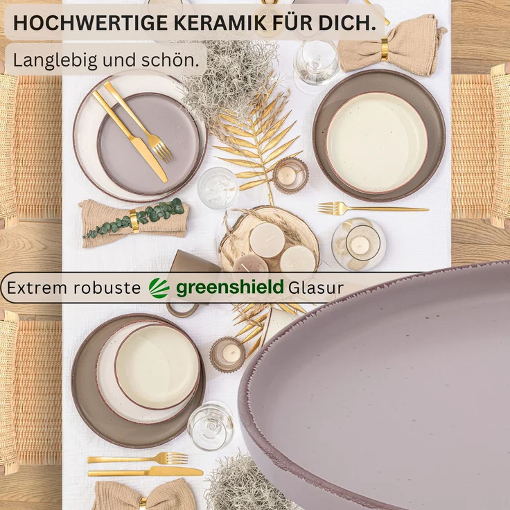 SÄNGER Steingut Dessertteller Bombay Erdfarben 4 teilig – Bild 3