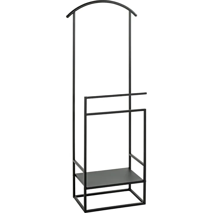 HAKU Möbel Herrendiener schwarz, Metall - Maße: B 47 cm x H 128 cm x T 26 cm, Style: Modern