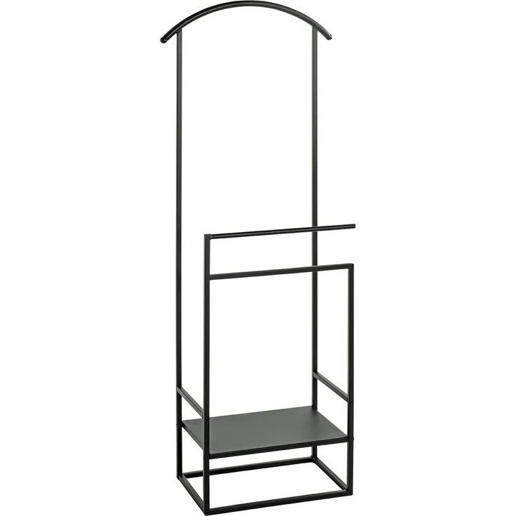 HAKU Möbel Herrendiener schwarz, Metall - Maße: B 47 cm x H 128 cm x T 26 cm, Style: Modern – Bild 1