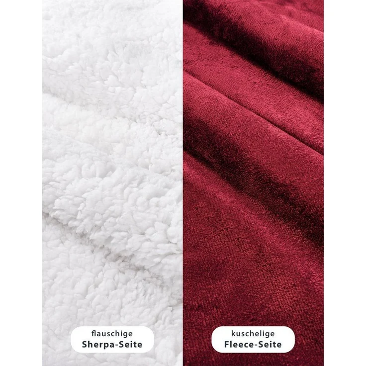 Wohndecke in Lammfell-Optik Kuscheldecke weich & flauschig - Sherpa Fleecedecke, Gräfenstayn, Warme Wolldecke & Sofaüberwurf Tagesdecke für Couch & Sofa – Bild 2
