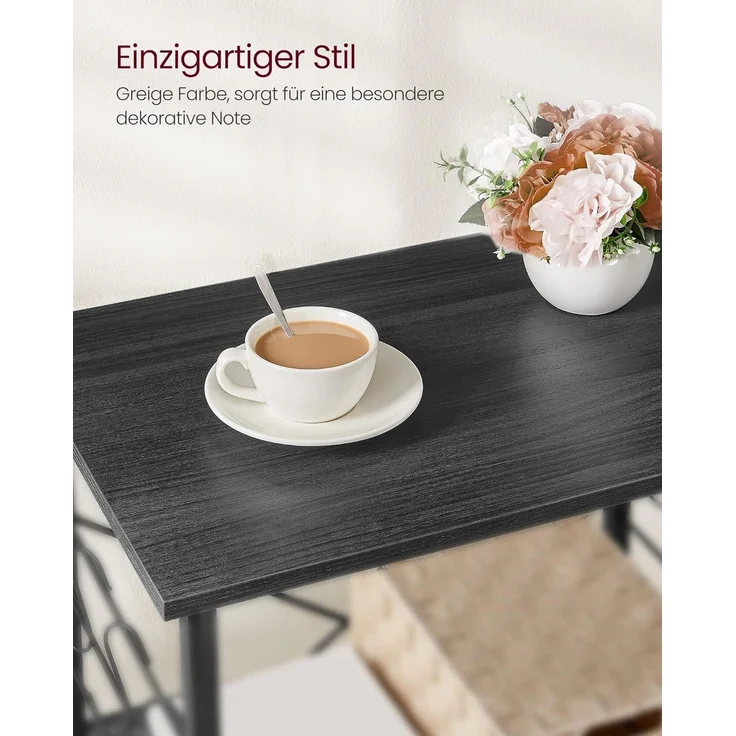 Songmics 'Vasagle' Servierwagen mit 3 Regalböden, Metall, ebenholzfarben-schwarz, 40 x 60 x 89 cm – Bild 6