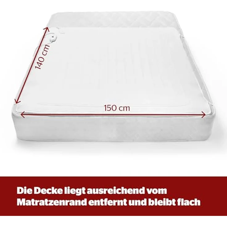 Silentnight Comfort Control Wärmeunterbett 140x150cm | Heizdecke Bett mit 3 Heizstufen, Ultraschnelles, Aufheizen Elastische Bander Waschmaschinen Waschbar | Heizunterlage Bett Heizmatte | 140x150cm – Bild 6