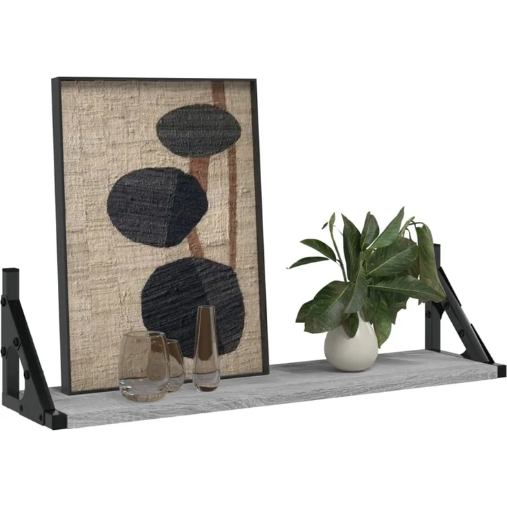 2er-Set Wandregale, Hängeregale Grau Sonoma 60x15x15,5 cm de6577 – Bild 3