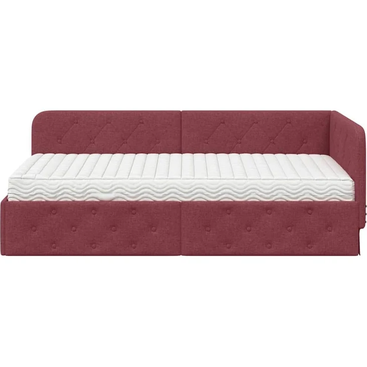 vidaXL Eckbettgestell Weinrot 100 x 200 cm Stoff 3394056 – Bild 4