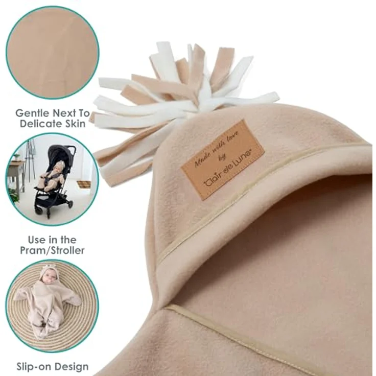Clair de Lune Star Fleece-Babydecke, 6–12 Monate, Haferflocken – Bild 2