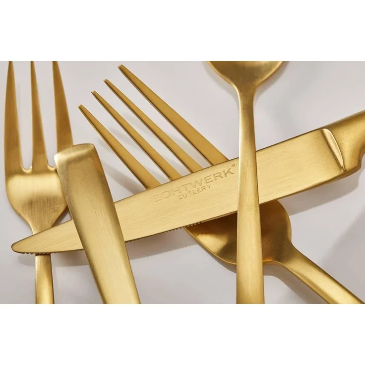 ECHTWERK Besteck-Set Avelino (30-tlg), 6 Personen, Edelstahl 18/10, Tafelbesteck, goldfarben, Geschenkkassette – Bild 8