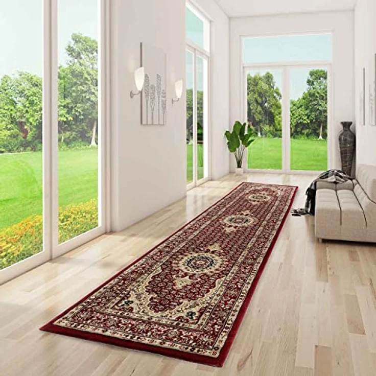 Vimoda Orientteppich Klassisch Orient Teppich Wohnzimmer Dunkel Rot Stil Ornament, Rechteckig, Höhe: 11 mm, Orient Läufer dicht gewebt in bester Qualität – Bild 4