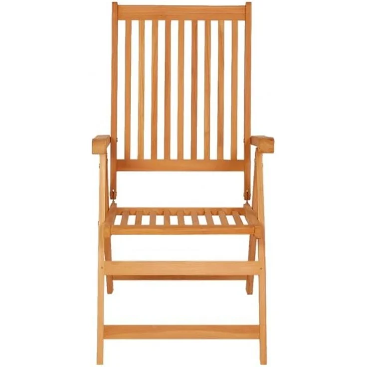 vidaXL Verstellbare Gartenstühle mit Auflagen 8 Stk. Massivholz Teak 3072554 – Bild 4