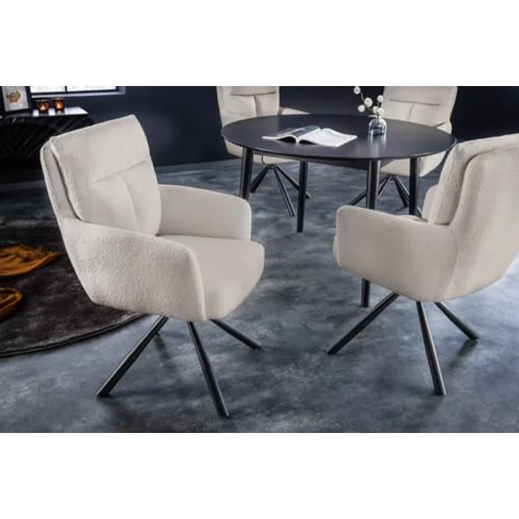 riess-ambiente Polsterstuhl BIG GEORGE greige / schwarz (Einzelartikel, 1 St), Esszimmer · 360° drehbar · mit Armlehne · Retro – Bild 5