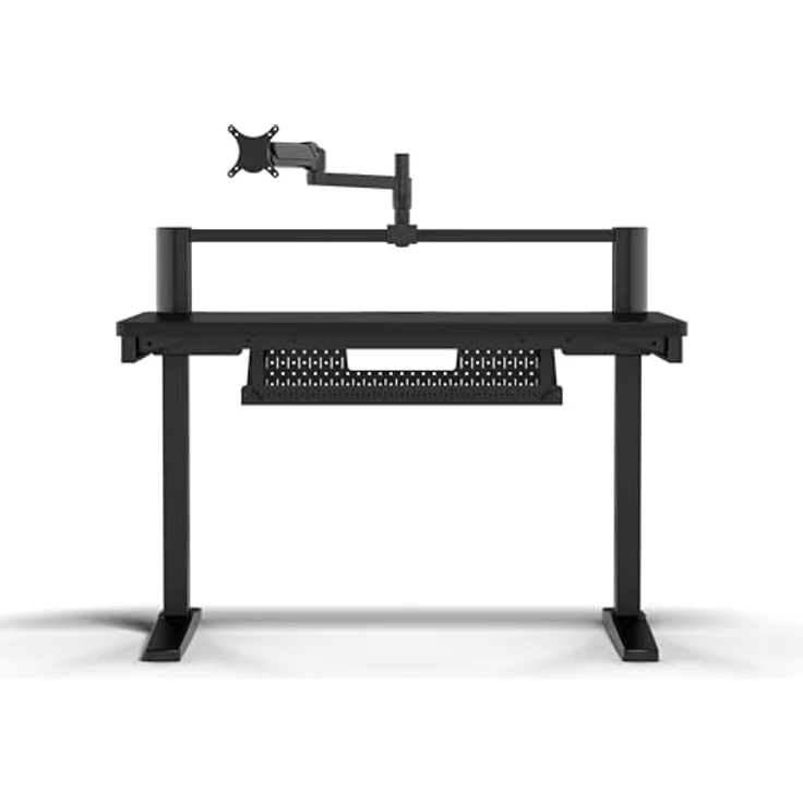 Corsair Platform:4 – Stehender Computer Home Office Gaming-Schreibtisch, USB-Anschluss, Monitorarm Inbegriffen – Schwarz – Bild 1