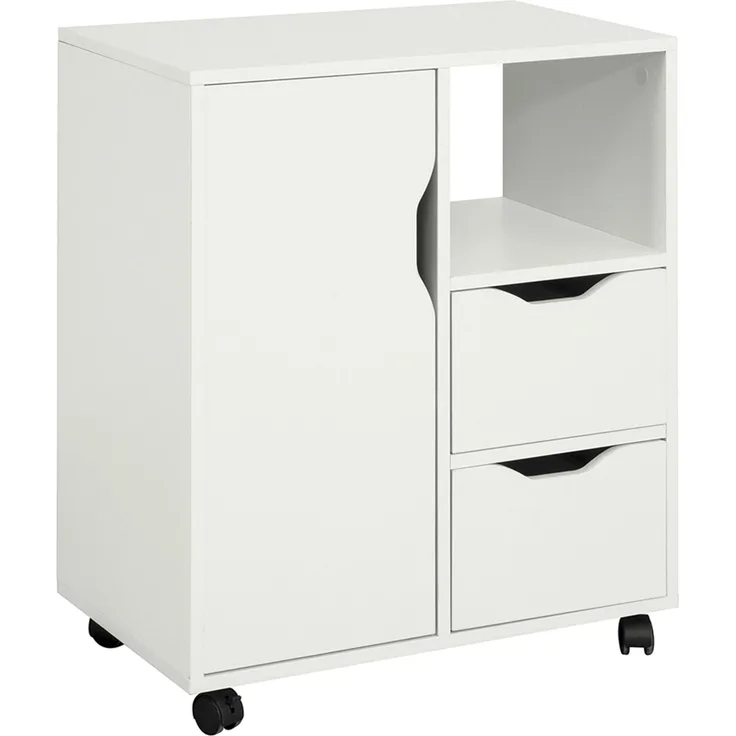 SoBuy FBT105-W Schubladenschrank Büro, Spanplatte, Melamin, Weiß, 60 x 70 x 35 cm