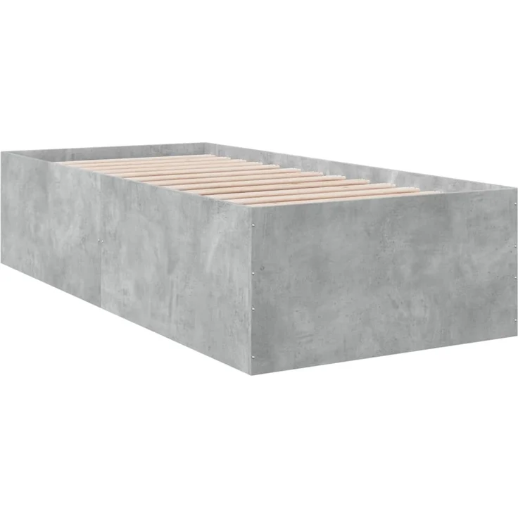 vidaXL Bettgestell Betongrau 90x200 cm Holzwerkstoff 3280968 – Bild 2