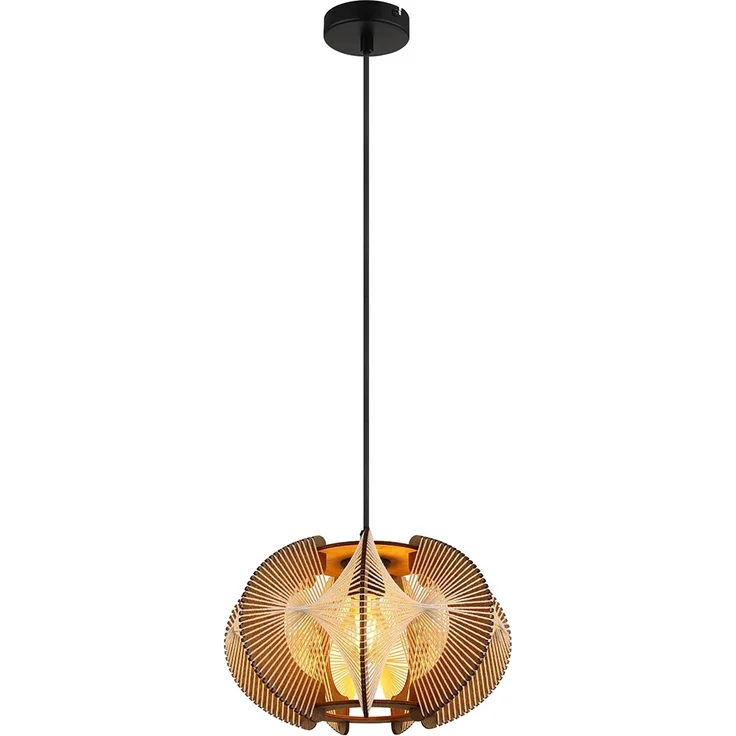 Hängeleuchte, Hanf, MDF, naturfarben, 1 flammig – Bild 1