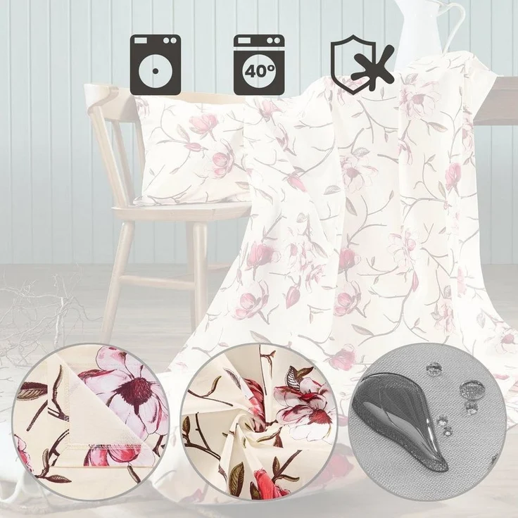 Erwin Müller Tischdecke Tischdecke "Magnolie", fleckabweisend Blumen – Bild 3