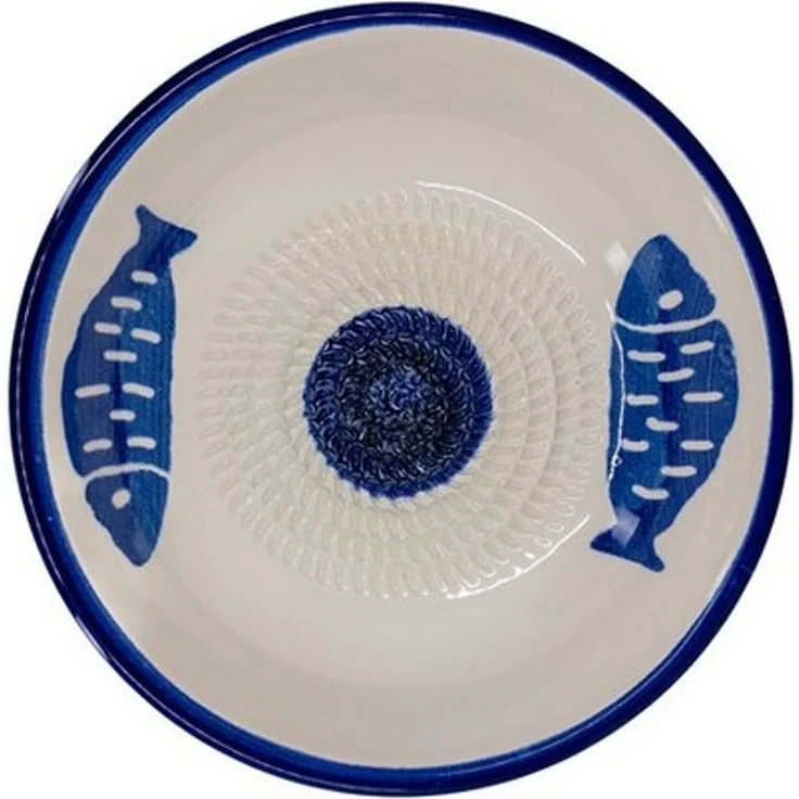 Kaladia Multireibe Keramik Reibeschüssel in Weiß mit blauen Fischen - ∅ 17 cm, Keramik, einfaches Zerkleinern von Zutaten und mehr - Made in Spain – Bild 2