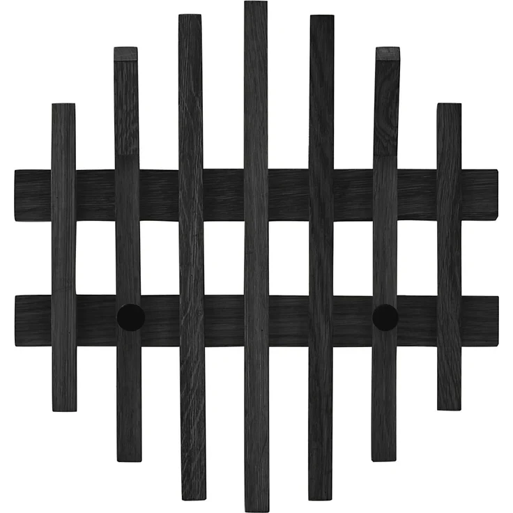 Garderobenpaneel >BANTRY< mit 4 Haken, in Eiche schwarz, Massivholz - 38x40x11cm (BxHxT) – Bild 4