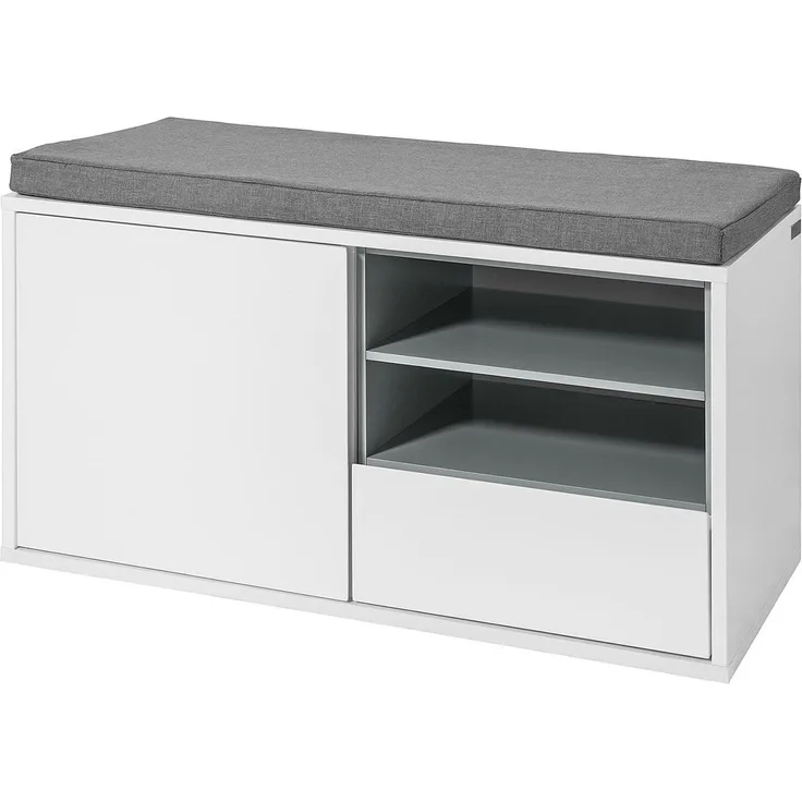 Sitzbank mit Sitzkissen,Schuhschrank,Garderobenbank,FSR37-W