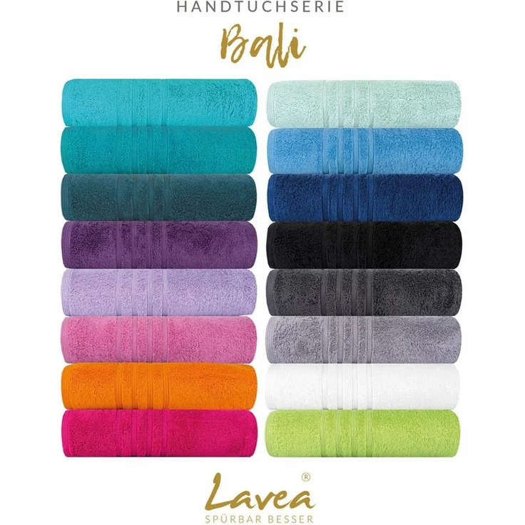 Lavea Badematte Bali, Höhe 3 mm, rutschhemmend, beidseitig nutzbar, strapazierfähig, fußbodenheizungsgeeignet, waschbar, schnell trocknend, Bio-Baumwolle, rechteckig, hochwertiger und nachhaltiger Premium Duschvorleger – saugstarke Faser – Bild 3
