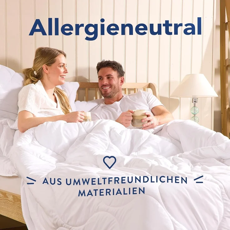 John Cotton New Way Bettdecke 240x220 - Innovativ & Atmungsaktive Steppdecke für Allergiker | Oeko-Test Zertifiziert Bettdecken | Ideal Schlafdecke für Frühling & Herbst | Microfaser 220x240 cm – Bild 4
