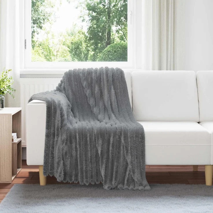 vidaXL Wohndecken 6 Stk. Dunkelgrau 150 x 130 cm 2.85 Fleece 42016873 – Bild 1