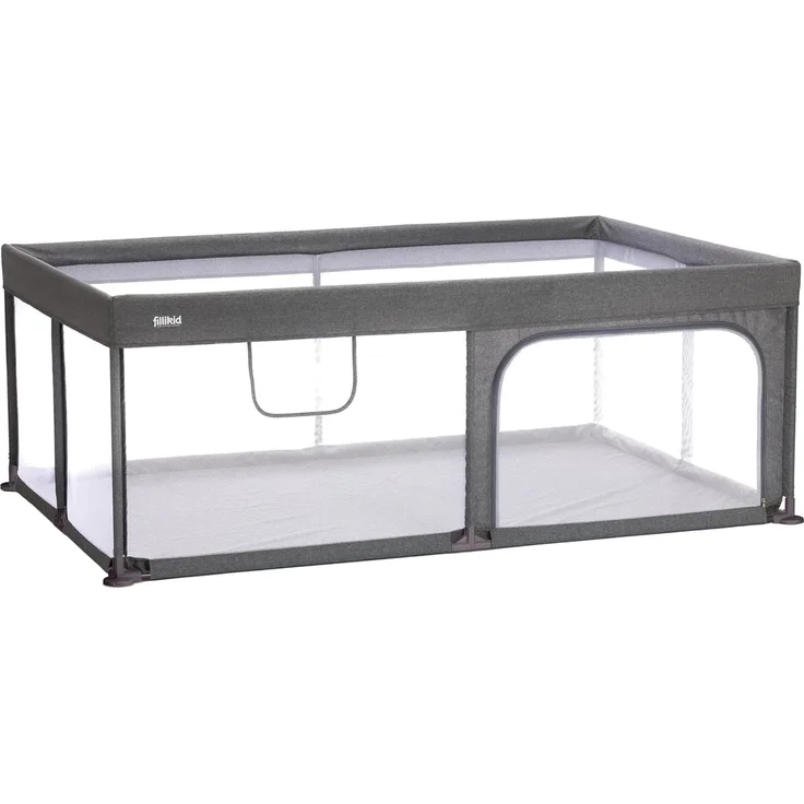 Fillikid Baby Laufgitter groß 180x120 cm Höhe 68 cm | Laufstall Baby xxl klappbar | Schutzgitter, Absperrgitter | Extra großes Laufgitter mit seitlichem Einstieg & atmungsaktiven Netz
