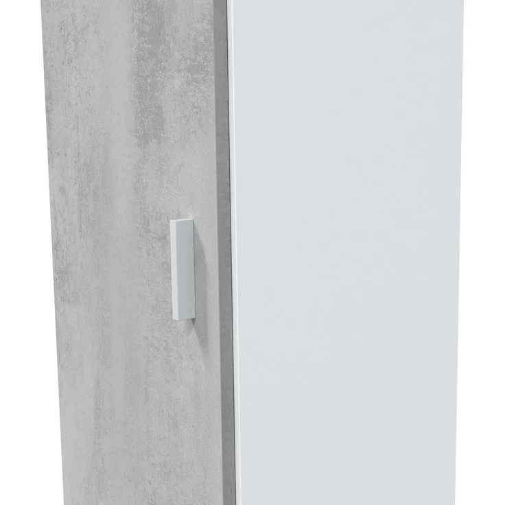 Habitdesign, Hochschrank – platzsparender Mehrzweckschrank mit 1 Tür und 3 Einlegeböden, viel Stauraum in Arkit weiß und Zementgrau, Maße: 41 x 182 x 37 cm (B x H x T), Modell Tidy – Bild 7