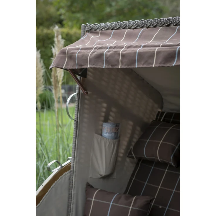 Strandkorb Komplettset - bene living - Schleswig Pinie - PE mokka - Modell 556 – Bild 8