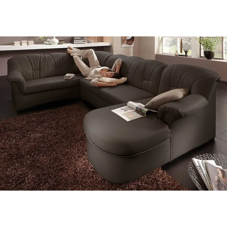 DOMO collection Wohnlandschaft Papenburg, zeitlose Rückensteppung, elegante Formensprache, U-Form, in großer Farbvielfalt, wahlweise mit Bettfunktion – Bild 2