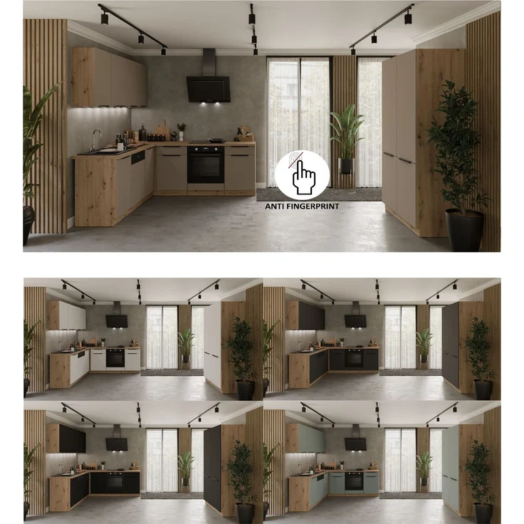 Winkelküche ARIA K-AR ECKE 1 - 215 x 220 + 120 cm Anti Fingerprint Küchenzeile Küchenblock Singleküche Einbauküche Küche Eckküche – Bild 15