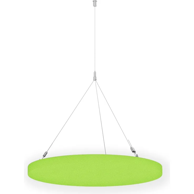 Rheinland Möbel FocusWall DAR09 – Runder Akustik-Deckenabsorber Ø 90 cm in Stofffarbe Madura inkl. Chrom-Stahlseilen - Made in Germany - Klasse A, Stoffbezug, schwer entflammbar