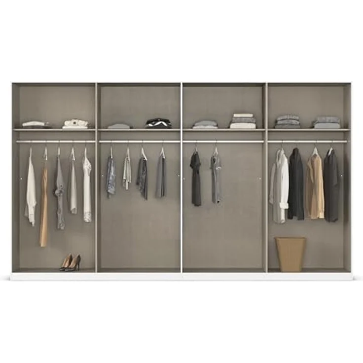 Rauch Möbel Alabama, Kleiderschrank für Schlafzimmer, Kinderzimmer, Wohnzimmer, Garderobe, Flur, 8-türig, mit Zubehör Basic, Farbe Eiche Sonoma, Holz, Breite 360 cm – Bild 6
