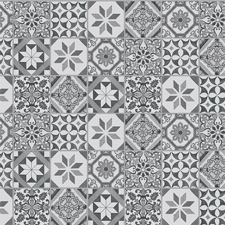 GEMITEX Traditionelle Tischdecke, Plüsch, gewachst, wasserdicht und schmutzabweisend, Dekor 4126 Majolika, grau, ideal für rechteckige Tische für 6/8 Personen, 140x180 cm, hergestellt in Italien, – Bild 4