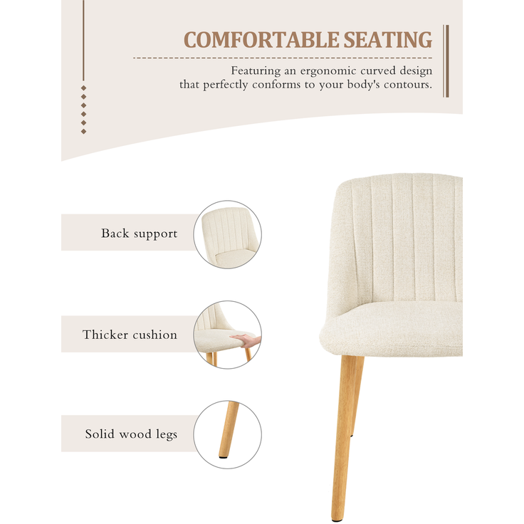 GOEURVANT 993 Esszimmerstühle 4er-Set, Chenille - Creme – Bild 8