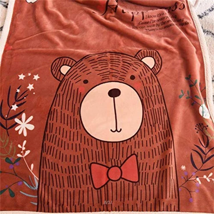 Fansu Doppelte Verdickung Babydecke/Kinderdecke Babys Flanell Kuschlige Sehr Weiche Decke für Babybett/Kinderwagen Neugeborenes Geschenk (100x140cm,Braunbär) – Bild 5