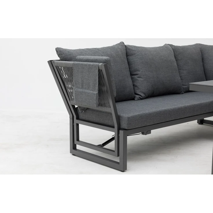 Gardissimo SAN REMO Ecklounge Gartenmöbel Sitzgruppe Sintered-Stone anthrazit – Bild 10