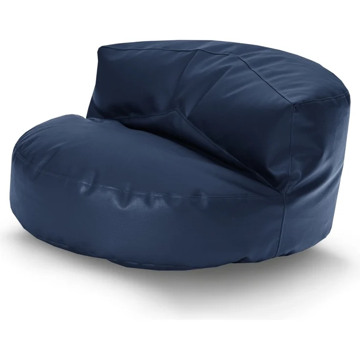 Green Bean Sitzsack Sofa aus Kunstleder mit EPS Perlen Füllung - Lounge im Sitzsack-Design 90 x 50 cm mit ergonomischer Rückenlehne - Dunkelblau – Bild 9