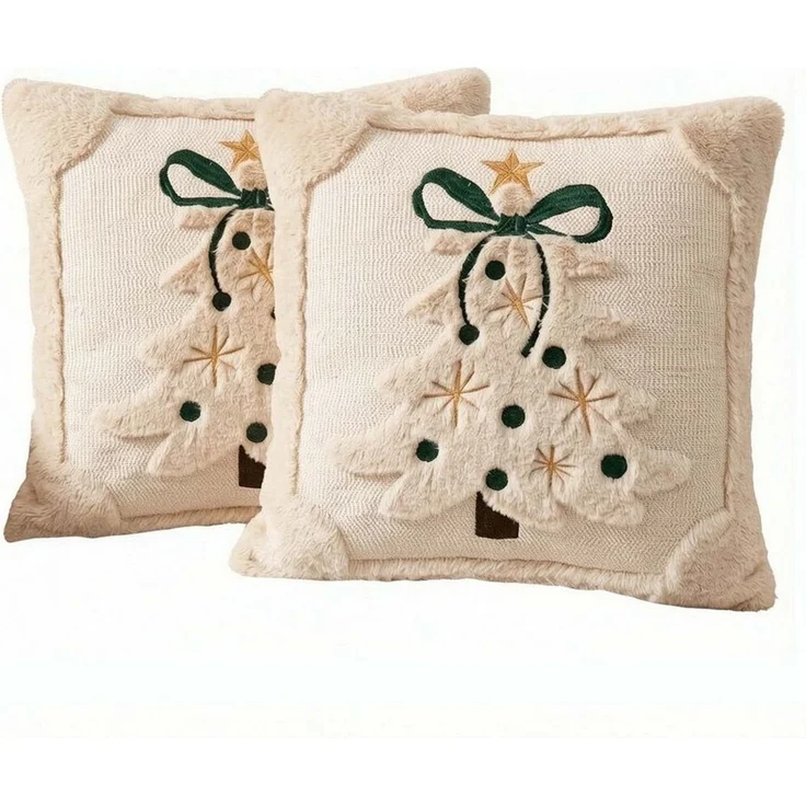 Bomiclss Kissenbezug 2er-Set Weihnachtsdeko Kissenbezug 45x45 cm, (2 Stück) – Bild 1