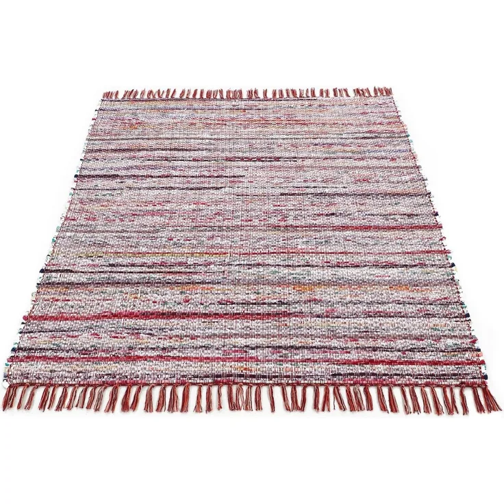 carpetfine Teppich Kelim Chindi, Wendeteppich, rechteckig, Höhe: 6 mm, handgewebt, Fleckerlteppich mit Fransen, auch vielen in Läufergrößen