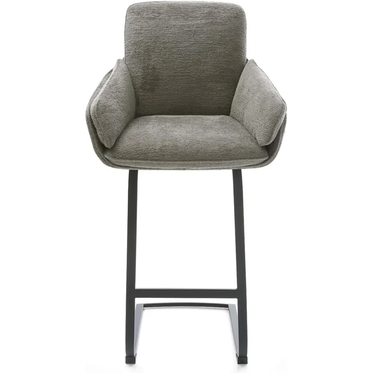Barstuhl Luan-Flex Bouclé Soft Schlamm Freischwinger Flach Metall Schwarz – Bild 3