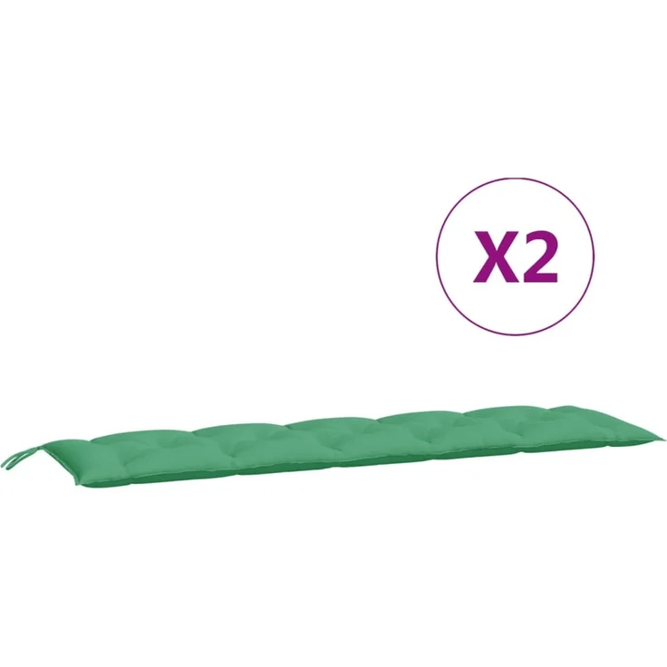 vidaXL Gartenbank-Auflagen 2 Stk. Grün 180x50x7 cm Oxford-Gewebe 361721 – Bild 4