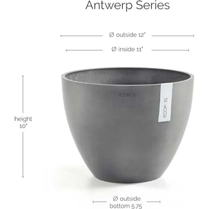 ECOPOTS Blumentopf ANTWERP Grey, BxTxH: 30x30x25,5 cm – Bild 3