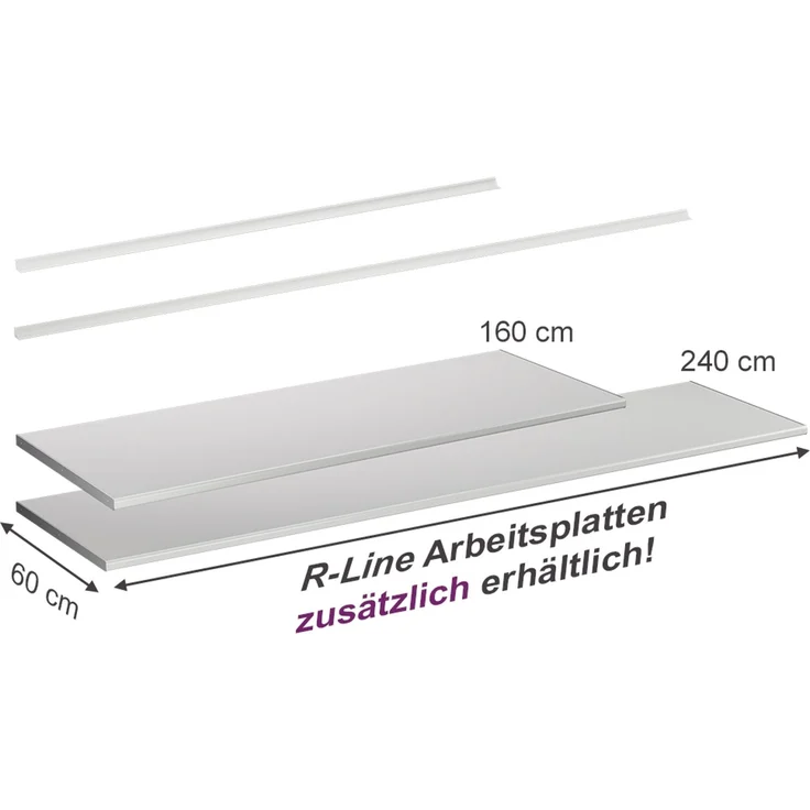 Küchenarbeitsplatte R-Line Weiß 160 cm Vicco – Bild 2