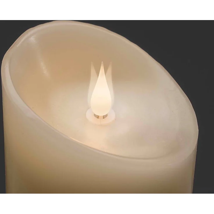 LED Echtwachskerze mit Flamme & Timer, Ø 7,5cm, Höhe 17,5cm, Batteriebetrieb – Bild 4
