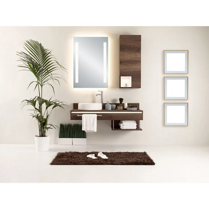 MIRRORS AND MORE 'Lina' LED-Spiegel Spiegelglas, IP 44, 18W, 50x70cm