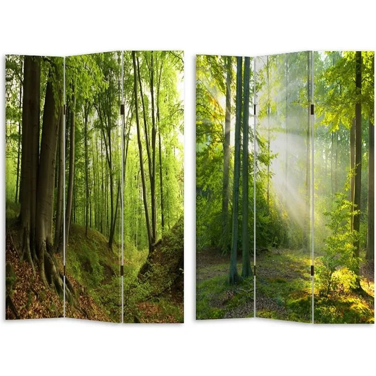 HTI-Line Paravent Paravent Waldweg (Stück, 1 St, 1 Paravent), Raumteiler Sichtschutz Trennwand