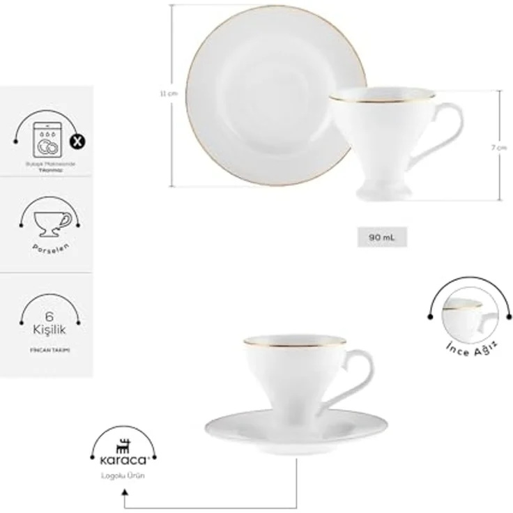 Karaca Kaffeeservice Boyoz 6 Personen Kaffeetassen-Set 85 ml – Bild 3