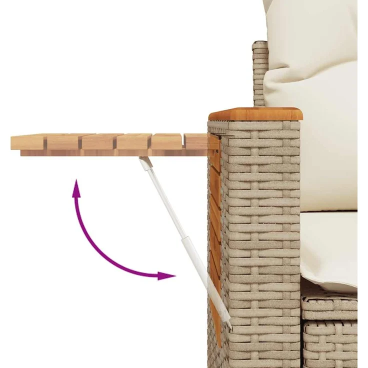 vidaXL 4-tlg. Garten-Sofagarnitur mit Kissen Beige Poly Rattan 3325950 – Bild 8