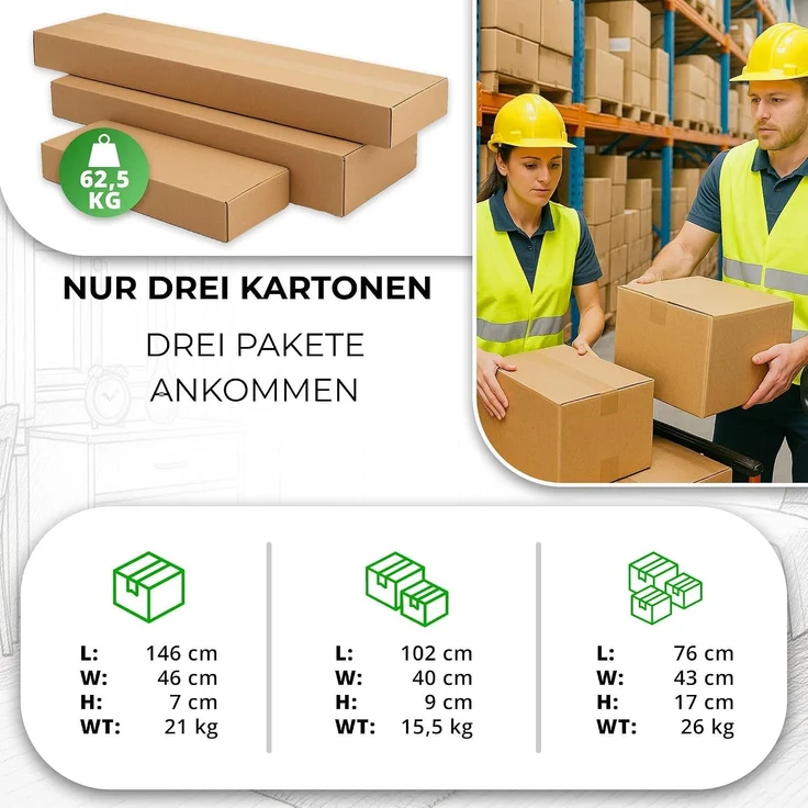 ibonto KOMMODE HANDWERKLICHE EICHE 40x138x97cm (H 97 x T 40 x B 138 cm) – Bild 9