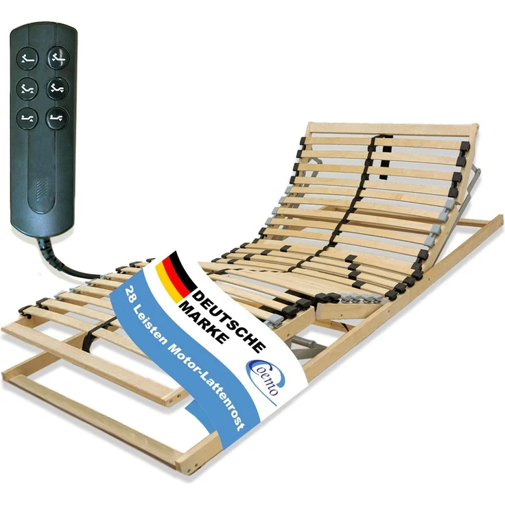 Coemo Motor-Lattenrost ERGO KF 90 × 200 cm, 28 Leisten, Kopf- und Fußteil elektrisch verstellbar, Bausatz – Bild 1